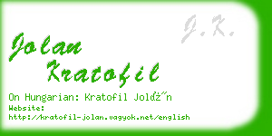 jolan kratofil business card